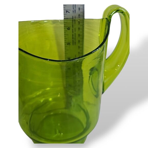 Vintage Blenko #7015s Olive Green Glass Pitcher - Picture 14 of 16